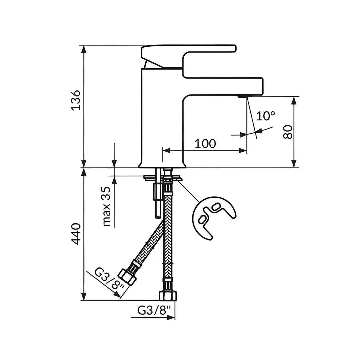 Rosan B/2 baterija za lavabo JB30101 — slika 2