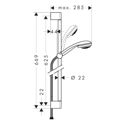 Hansgrohe Crometta 85 tuš set sa kliznom šipkom 65cm 27763000 — slika 3
