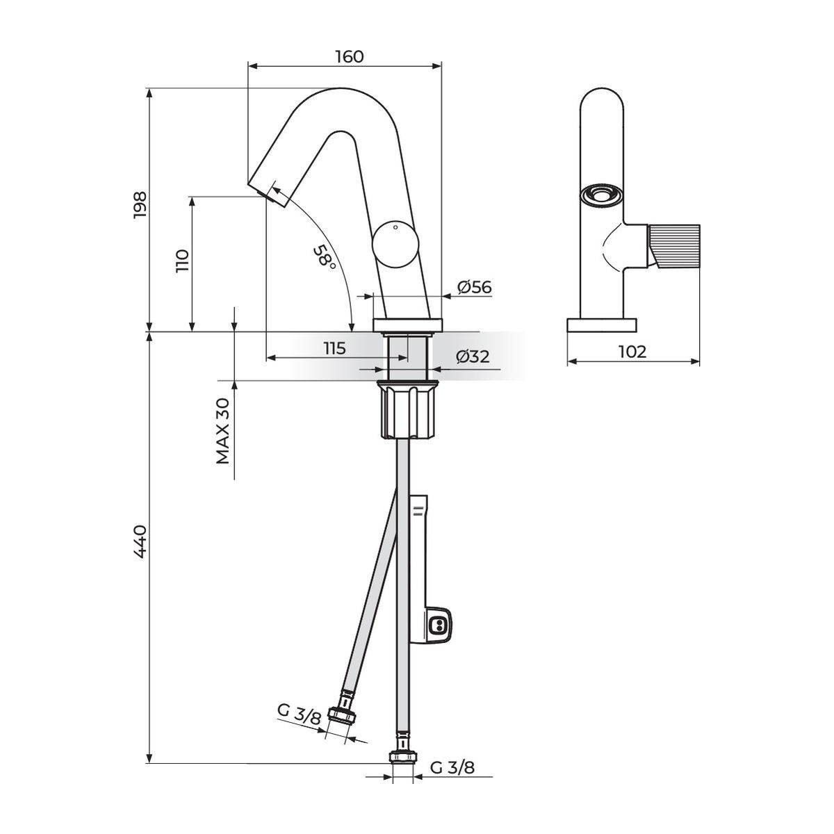 Rosan Stolz S4 baterija za lavabo 430101 — slika 2