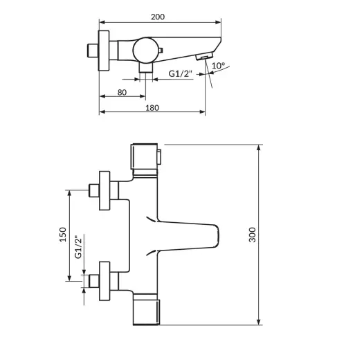 Rosan Stolz Thermo baterija za kadu sa ručnim tušem 1T33101 — slika 2