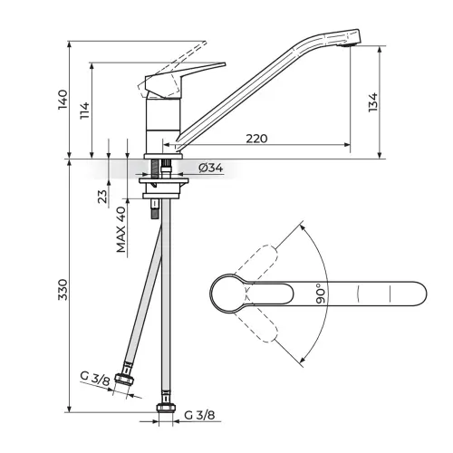 Rosan Blau baterija za sudoperu B138100 — slika 2