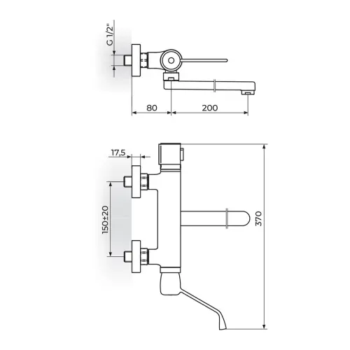 Rosan Stolz Thermo baterija za sudoperu – lavabo – lekarska 1T32L20 — slika 2