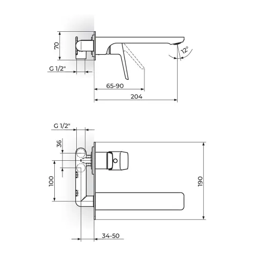 Rosan Stolz Black uzidna baterija za lavabo 131401BB — slika 2