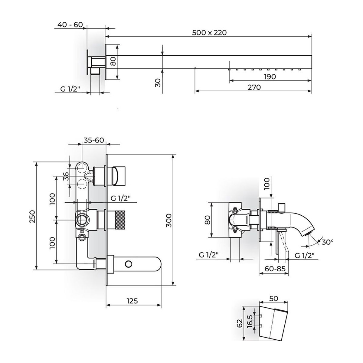 Rosan S2 baterija za tuš kadu 231709 — slika 2